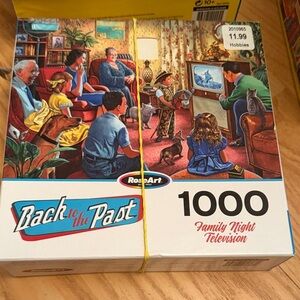 RoseArt Back to the Past 1000-Piece Puzzle - Vibrant Family Night Scene